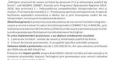 Finalizarea proiectului "Înființare structură de cazare turistică tip pensiune P+2 și alimentație publică tip bistro" - 2
