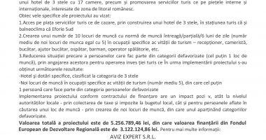Finalizarea proiectului „Hotel P+2E, împrejmuire, amenajare teren și  organizare șantier” - 2