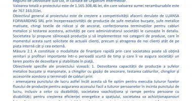 Lansarea proiectului "CREȘTEREA COMPETITIVITĂȚII SOCIETĂȚII LUANSA FORWARDING SRL PRIN ACHIZIȚIONAREA DE ECHIPAMENTE PERFORMANTE" - 2