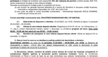 LICITAȚIA PUBLICĂ Organizată de Administrația Națională Apele Române - 7