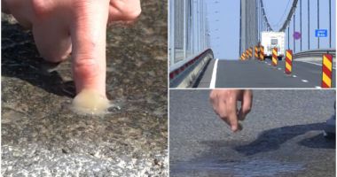 Stire din Actualitate : Noi probleme la "Golden Gate-ul" românesc. Iese apă din asfalt, deşi nu a plouat de zile bune