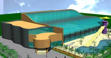 Stire din Social : Aqua park-ul acoperit de la Năvodari devine realitate. Au început lucrările