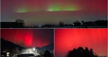 Stire din Actualitate : Spectacol de culori pe cerul României, după furtuna solară