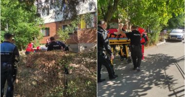 O femeie a căzut de la etaj, în timp ce întindea rufe la uscat pe balcon
