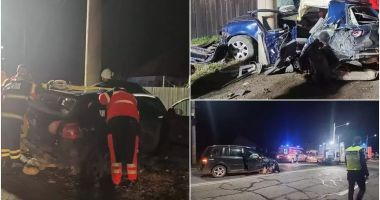 Stire din Eveniment : Accident cumplit provocat de un tânăr beat și fără permis. O femeie și copilă de 14 ani au ajuns la spital