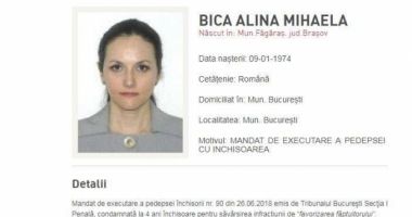 Stire din Eveniment : Alina Bica a fost dată oficial în urmărire generală de Poliția Română