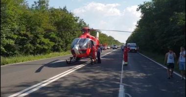 GALERIE FOTO / ACCIDENT RUTIER GRAV. Biciclist rănit pe DN39. Intervine elicopterul SMURD - 1