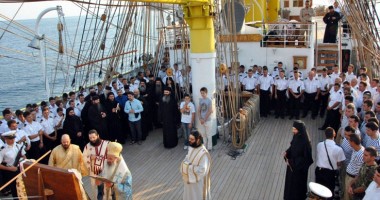 Echipajul și cadeții de pe Bricul "Mircea", în misiune sfântă pe Muntele Athos - 2