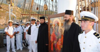 Echipajul și cadeții de pe Bricul "Mircea", în misiune sfântă pe Muntele Athos - 7