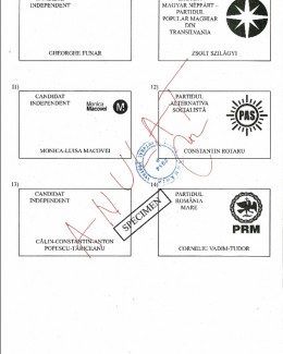 Buletinul de vot pentru alegerile prezidențiale, aprobat de BEC - 3
