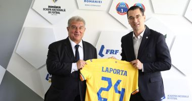 Stire din Sport : Întâlnire între Răzvan Burleanu şi preşedintele clubului FC Barcelona, Joan Laporta