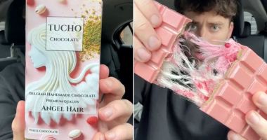 Ciocolata „Păr de înger”, virală pe internet. Din ce este umplutura roz