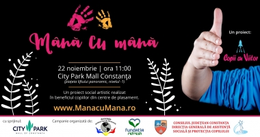 Stire din Social : City Park Mall sprijină copiii din centrele de plasament și găzduiește lansarea proiectului "Mână cu Mână"