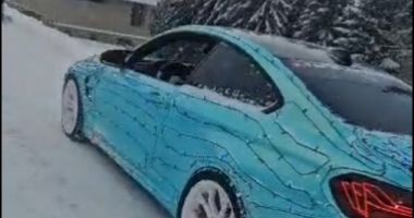 Stire din Eveniment : Un șofer de BMW şi-a împodobit bolidul cu luminiţe ca pe bradul de Crăciun. Ce credeți că s-a întâmplat?