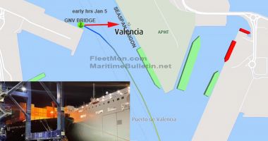 Stire din Eveniment : Coliziune între două nave în portul Valencia