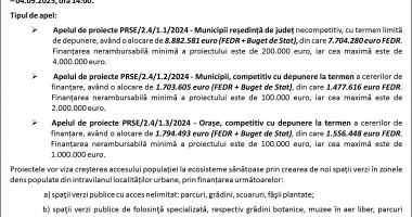 Dezvoltarea infrastructurii verzi în zonele urbane, prin  Programul Regional Sud-Est 2021-2027 - 2