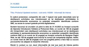 Proiectul Updated workers - cod smis 142506 - informații de interes - 2