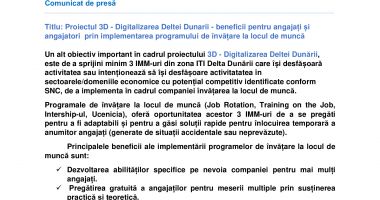 Proiectul 3D - Digitalizarea Deltei Dunarii - beneficii pentru angajați și angajatori prin implementarea programului de învățare la locul de muncă - 2