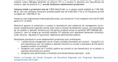 “ Platformă management server-cluster scalabilă pentru aplicații web de trafic  mare și necesar de stabilitate crescut” cod SMIS 2014+ 143313” - 2