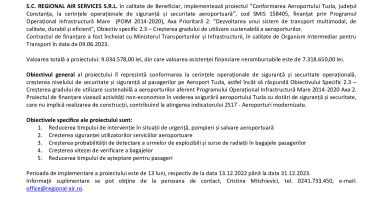 Lansarea proiectului: ”Conformarea Aeroportului Tuzla, județul Constanța, la cerințele operaționale de siguranță și securitate aeroportuară” - 2