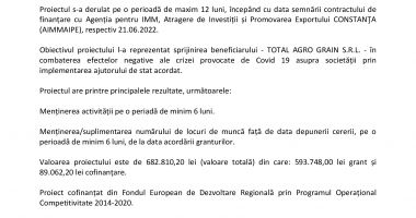 Finalizarea  proiectului  „ Capital de lucru agricultură” - 2