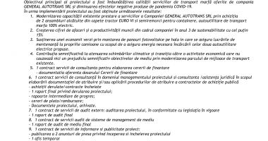 Comunicat de presă finalizare proiect “Îmbunătățirea serviciilor  oferite de compania GENERAL AUTOTRANS SRL” - 2
