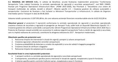 Finalizarea proiectului: ”Conformarea Aeroportului Tuzla, județul Constanța, la cerințele operaționale de siguranță  și securitate aeroportuară” - 2