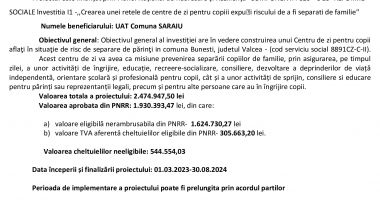 “Centrul de zi pentru copii aflaţi în situaţie de risc de separare de părinţi in comuna SARAIU, judetul CONSTANTA - 2