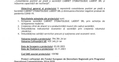 COMUNICAT DE FINALIZARE PROIECT - 2