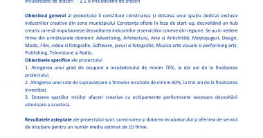 Finalizarea proiectului „Construire imobil P+2E incubator pentru afaceri creative” - 2