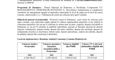 „ÎNFIINȚARE CENTRU DE COLECTARE PRIN APORT VOLUNTAR ÎN COMUNA DUMBRĂVENI,  JUDEȚUL CONSTANȚA” - 2