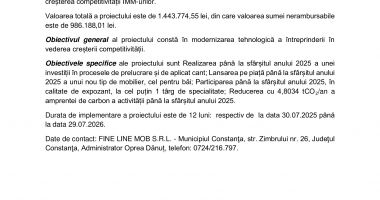 Lansarea proiectului „Creșterea competitivității Fine Line Mob S.R.L. - 2