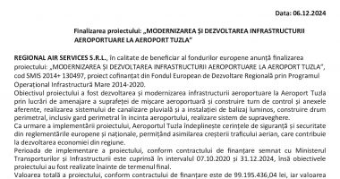 Finalizarea proiectului: „MODERNIZAREA ȘI DEZVOLTAREA INFRASTRUCTURII AEROPORTUARE LA AEROPORT TUZLA” - 2