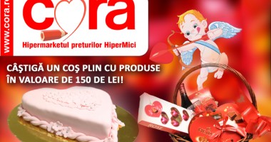 Stire din Diverse : CONCURS de DRAGOBETE! Câștigă unul dintre cele două coșuri cu produse de la CORA!