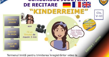 Stire din Cultură-Educație : Colegiul ”Mircea cel Bătrân” lansează Concursul județean de recitare "Kinderreime"
