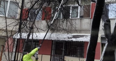 Stâlpi de electricitate, căzuți în centrul stațiunii Eforie Nord - 2