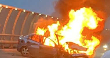 Stire din Eveniment : Accident rutier urmat de incendiu în zona CORA din Constanța