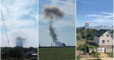 Stire din Actualitate : Explozii în serie la o bază a Rusiei din Crimeea ocupată