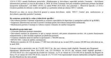Finalizare proiect „Modernizarea și dezvoltarea capacității portului Constanța” - 2