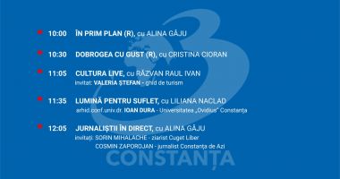 Stire din Actualitate : Programul zilei de duminică, 26 octombrie, de la Antena 3 Constanța
