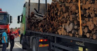 Incendiu la un camion încărcat cu lemne în Techirghiol