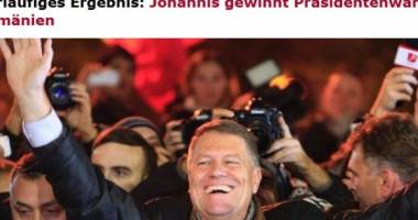 Stire din Politică-Administrație : Victoria lui Klaus Iohannis, pe prima pagină a publicațiilor de limbă germană