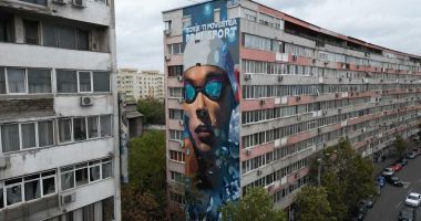 Stire din Social : Arta stradală cucerește România. Cea mai recentă pictură murală îl înfățișează pe David Popovici