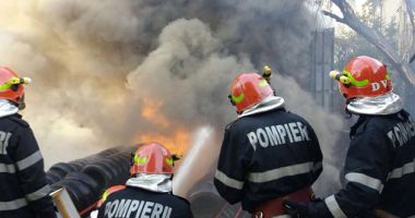 Stire din Eveniment : Incendiu într-un complex turistic. Focul risca să afecteze cabanele!
