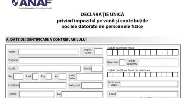 Stire din Economie : Declarația unică se depune până la data de 25 mai 2020