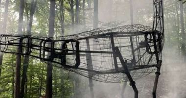 Stire din Eveniment : Incendiu la Dino Parc! Dinozaur de 10 metri, în flăcări
