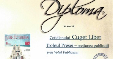 "CUGET LIBER" a obținut  Trofeul Presei la Târgul GAUDEAMUS - 2