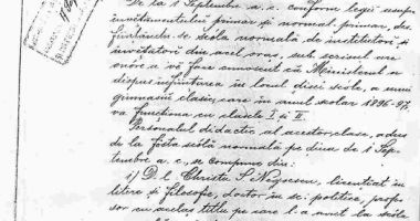 Stire din Cultură-Educație : Școala Normală de Institutori și Învățători din Constanța (1893-1896)