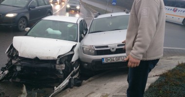 GALERIE FOTO / ACCIDENT GRAV la intrarea în CONSTANȚA. O mașină arsă complet, alte trei distruse - UPDATE - 2