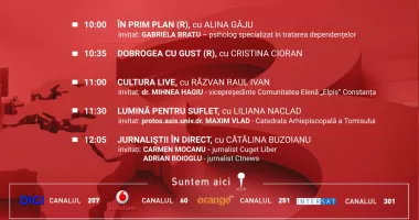 Stire din Actualitate : Programul zilei de duminică, 15 martie, de la Antena 3 Constanța